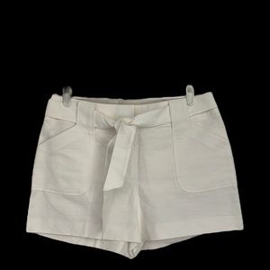 Loft white Cotton/Rayon shorts with a belt Size 12